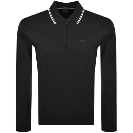 Product image for BOSS Plisy Long Sleeve Polo Black