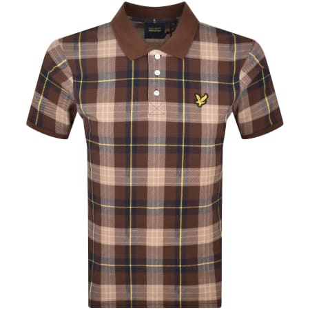 Product image for Lyle And Scott Archive Tartan Polo Shirt Brown