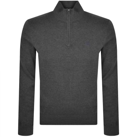 Product image for Hackett Heritage Half Zip Sweatshirt Grey