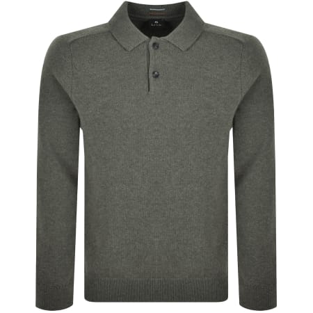 Product image for Paul Smith Long Sleeve Polo Jumper Green