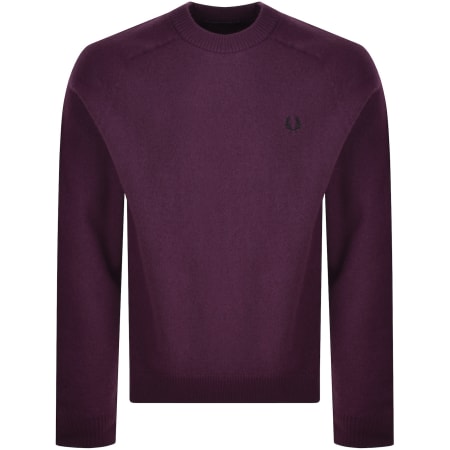 Product image for Fred Perry Saddle Sleeve Jumper Purple