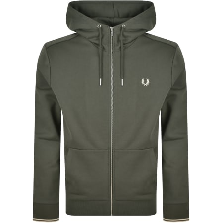 Product image for Fred Perry Full Zip Hoodie Field Green