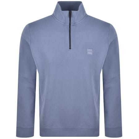 Product image for BOSS Zetrust Quarter Zip Sweatshirt Blue