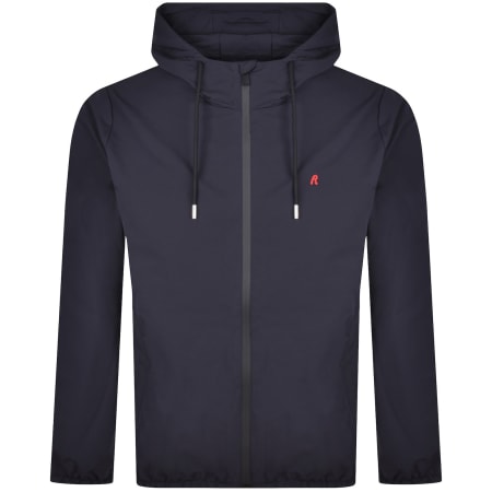 Product image for Replay Hooded Logo Jacket Navy