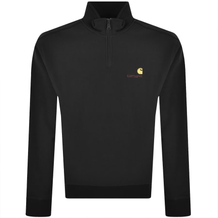 Product image for Carhartt Half Zip Script Logo Sweatshirt Black
