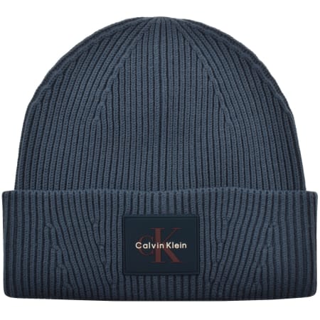 Product image for Calvin Klein Patch Rib Beanie Blue