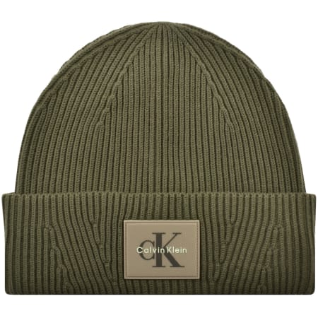 Product image for Calvin Klein Patch Rib Beanie Green