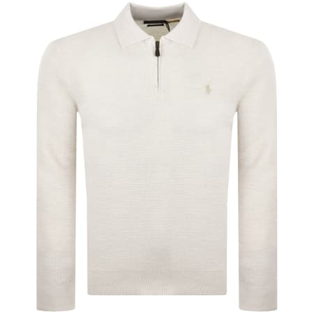 Product image for Ralph Lauren Knit Polo Collar Jumper Beige