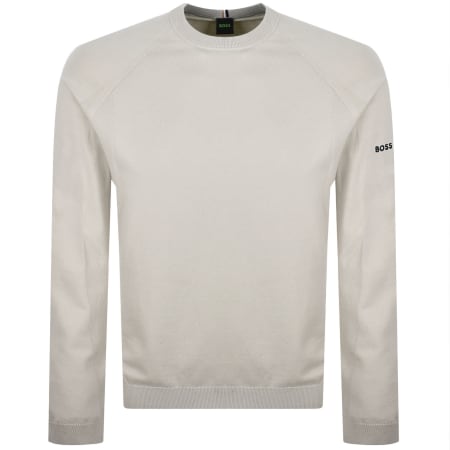 Product image for BOSS GOC Rank Crew Neck Knit Jumper Beige