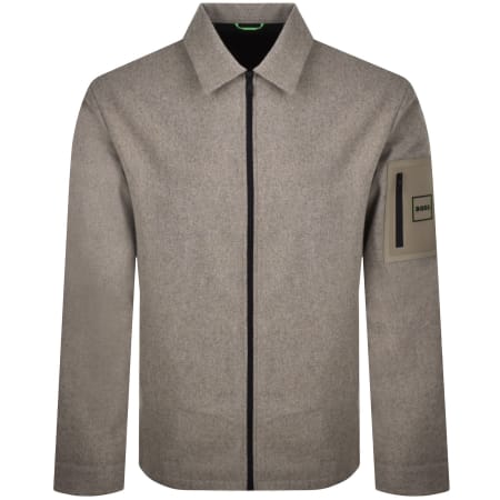 Product image for BOSS Transit Wool Overshirt Brown