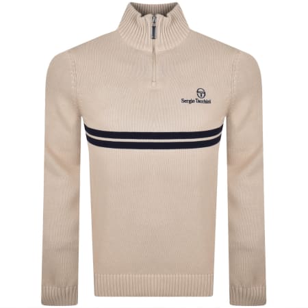 Product image for Sergio Tacchini Dallas Quarter Zip Jumper Beige