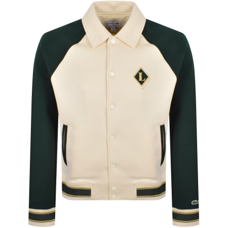 Product image for Lacoste Varsity Bomber Jacket Beige