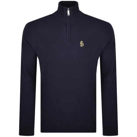 Product image for Luke 1977 Pretender Quarter Zip Jumper Navy