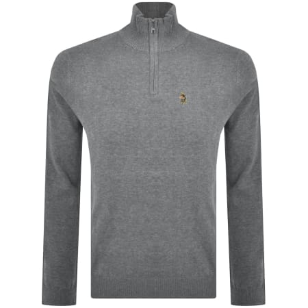 Product image for Luke 1977 Pretender Quarter Zip Jumper Grey