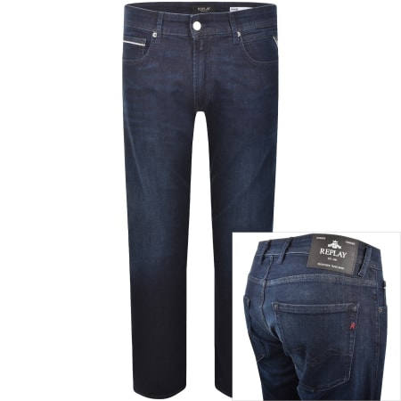 Product image for Replay Grover Straight Fit Jeans Dark Wash Blue