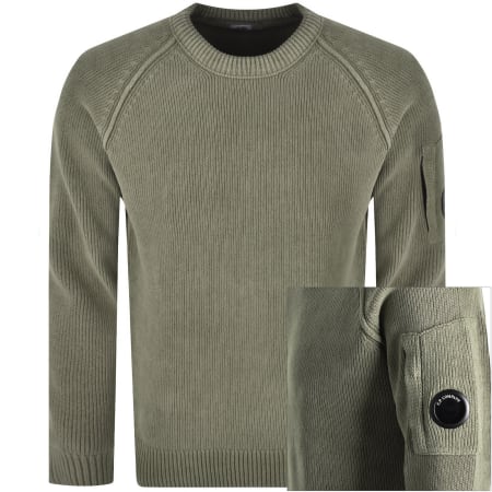Product image for CP Company Chenille Jumper Ermine Green