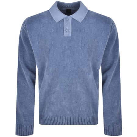 Product image for BOSS Kipolo Textured Knit Polo Shirt Blue