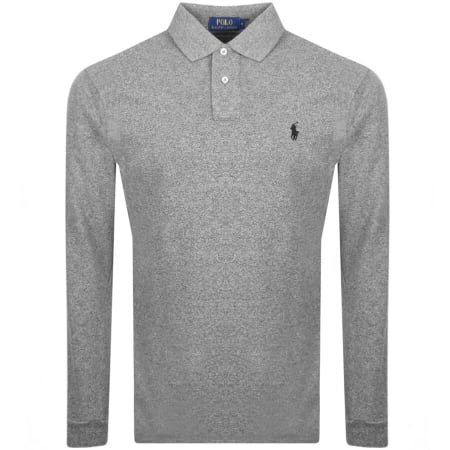 Product image for Ralph Lauren Long Sleeved Polo T Shirt Grey