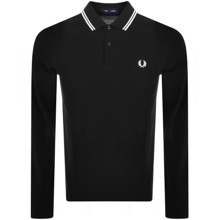 Product image for Fred Perry Twin Tipped Long Sleeved Polo Black