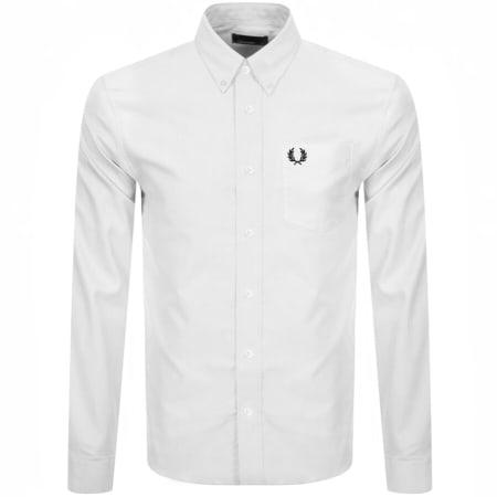Product image for Fred Perry Long Sleeved Oxford Shirt White