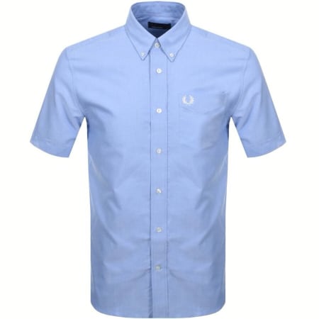 Product image for Fred Perry Oxford Short Sleeve Shirt Blue