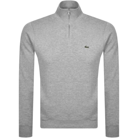 Product image for Lacoste Half Zip Logo Sweatshirt Grey