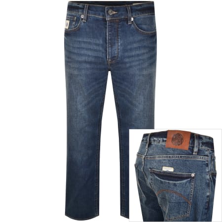 Product image for Pretty Green Burnage Regular Fit Jeans Mid Wash