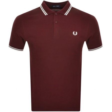 Product image for Fred Perry Twin Tipped Polo T Shirt Burgundy