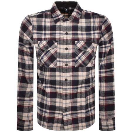 Product image for Replay Long Sleeved Check Shirt Navy