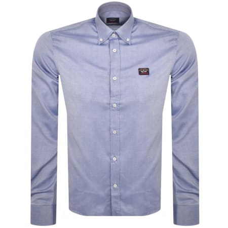 Product image for Paul And Shark Cotton Long Sleeved Shirt Blue