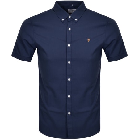 Product image for Farah Brewer Slim Short Sleeve Shirt Navy