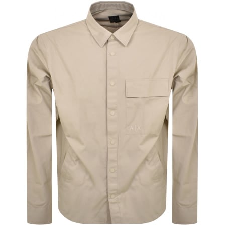 Product image for Armani Exchange Long Sleeve Overshirt Beige