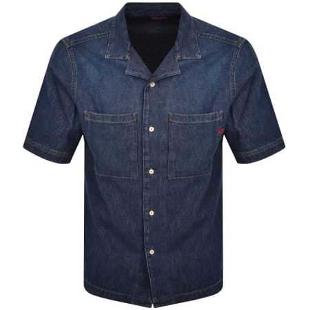 Product image for Diesel Denim Parohort Short Sleeve Shirt Blue