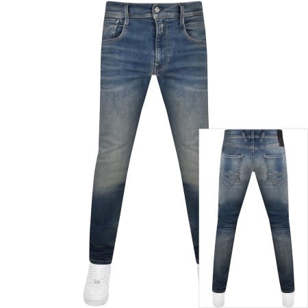 Product image for Replay Anbass Slim Fit Mid Wash Jeans Blue