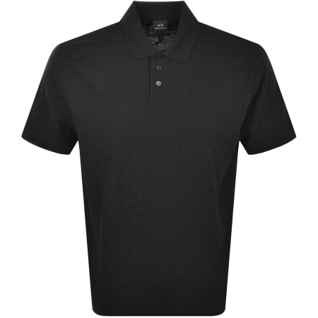 Product image for Armani Exchange Logo Polo T Shirt Black