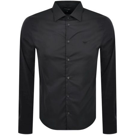 Product image for Emporio Armani Logo Long Sleeve Shirt Grey