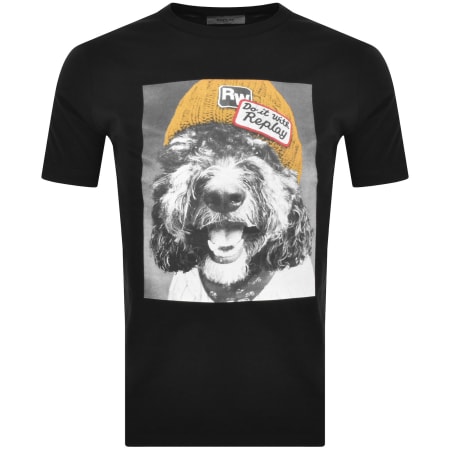 Product image for Replay Graphic T Shirt Black