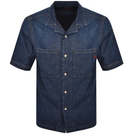 Product image for Diesel Denim Parohort Short Sleeve Shirt Blue