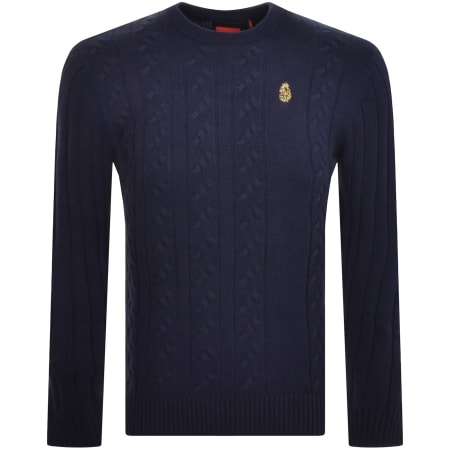 Product image for Luke 1977 Morden Crew Neck Jumper Navy