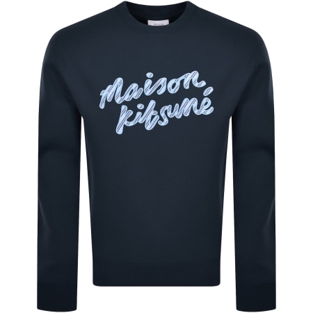Product image for Maison Kitsune Handwriting Sweatshirt Navy