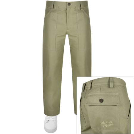 Product image for Maison Kitsune Workwear Straight Trousers Green