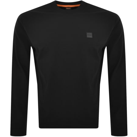 Product image for BOSS TeTwill Nylon Long Sleeve T Shirt Black