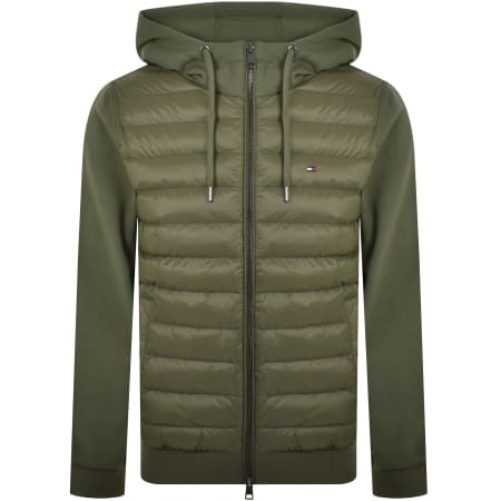 Product image for Tommy Hilfiger Mix Media Full Zip Hoodie Green