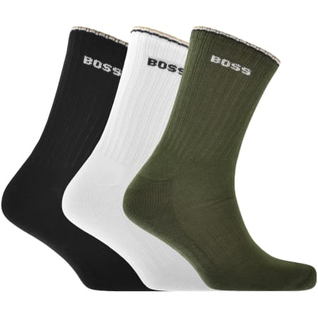 Product image for BOSS 3 Pack Quarter Length Rib Socks