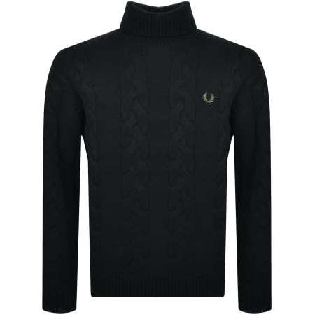 Product image for Fred Perry Roll Neck Knit Jumper Black