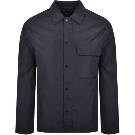 Product image for Armani Exchange Long Sleeve Overshirt Navy