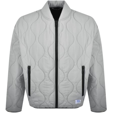 Product image for HUGO Blue Boho Slim Fit Quilted Jacket Grey