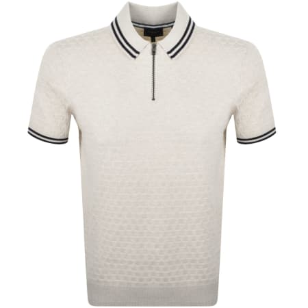 Product image for Ted Baker Mahani Zip Polo T Shirt Beige