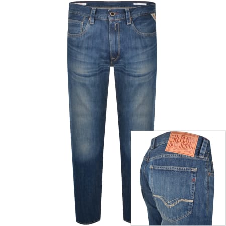 Product image for Replay Neaal Slim Fit Mid Wash Jeans Blue