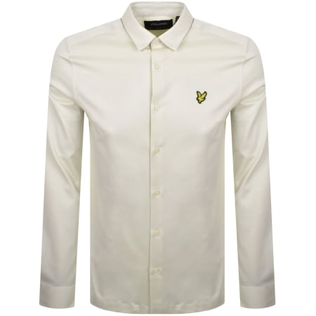 Product image for Lyle And Scott Interlock Long Sleeve Shirt Cream